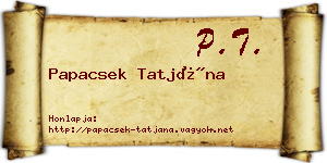 Papacsek Tatjána névjegykártya